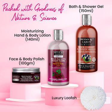 Bryan & Candy Black Currant And French Vanilla Heart Combo Kit Women's Day Gift Set For Women and Men